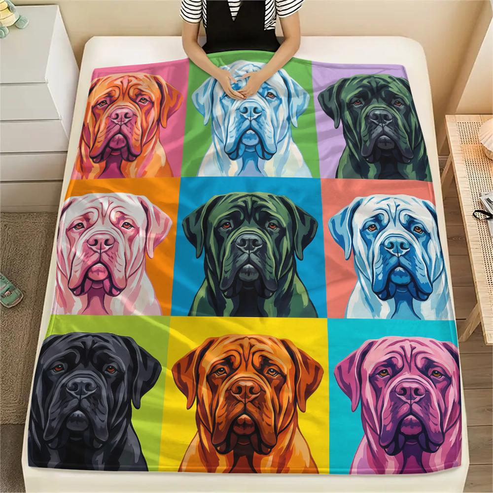 Colorful nine grid cat dog Print Flannel Blanket,High quality Comfortable for All Seasons,Home Decor,Warmth and Comfort,Perfect for Christmas Gifts