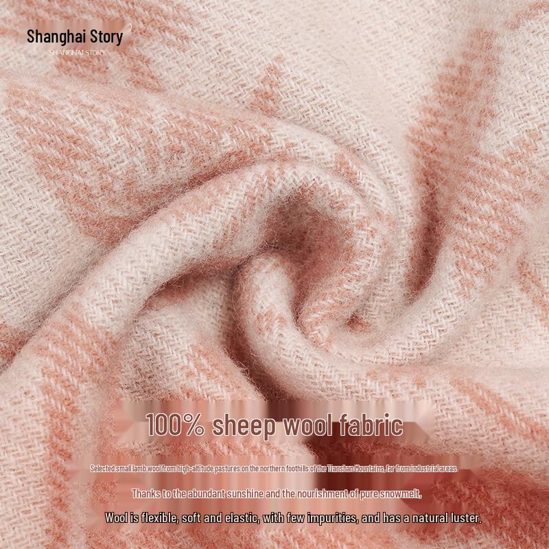 Shanghai Story Women's 100% Pure Wool Scarf Shawl