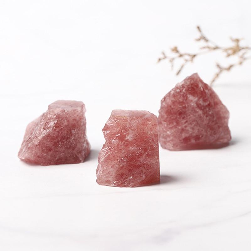 Natural Crystal Strawberry Quartz Rocks Minerals Stones Rough Gemstone Specimen