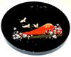 Tsunoda Seibei Shoten Kishu Lacquerware Round Tray 30cm, One Fuji, Two Cranes, Three Cherry Blossoms, 138242