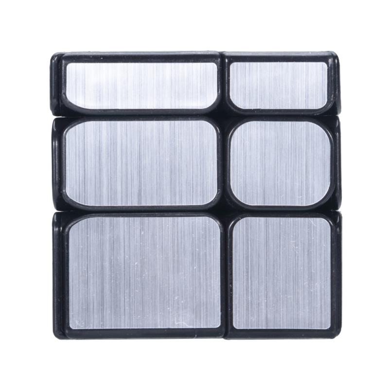 Brain Teaser Brushed Sticker Black Background Twisty Windmill 3x3 Mirror Speed Cube Silver
