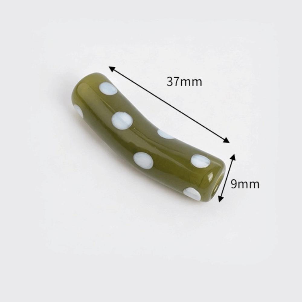 With Hole Curved Glass Beads 37 Styles Polka Dot Beads Lampwork Beads for 20pcs Diy Jewelry Making