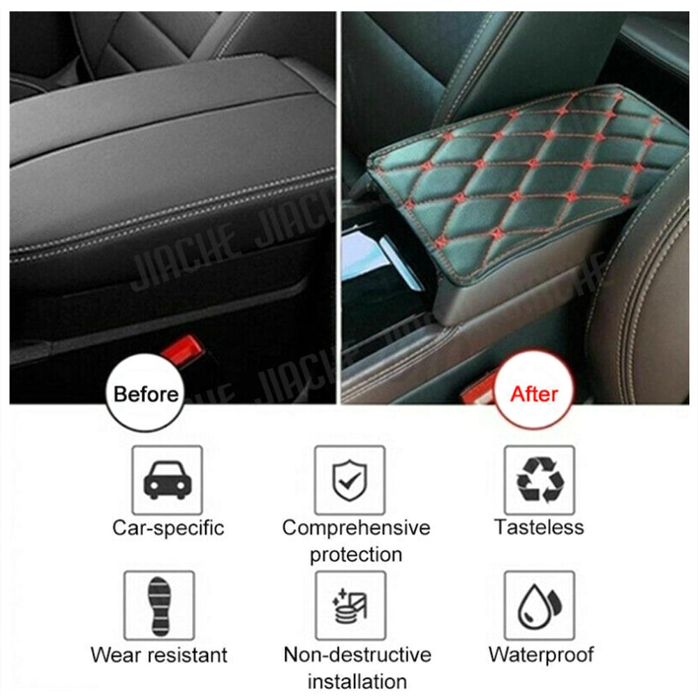 Car Universal PU Leather Armrest Box Wearproof Armrest Cover Mat Dust-proof Cushion Automobiles Interior Accessories