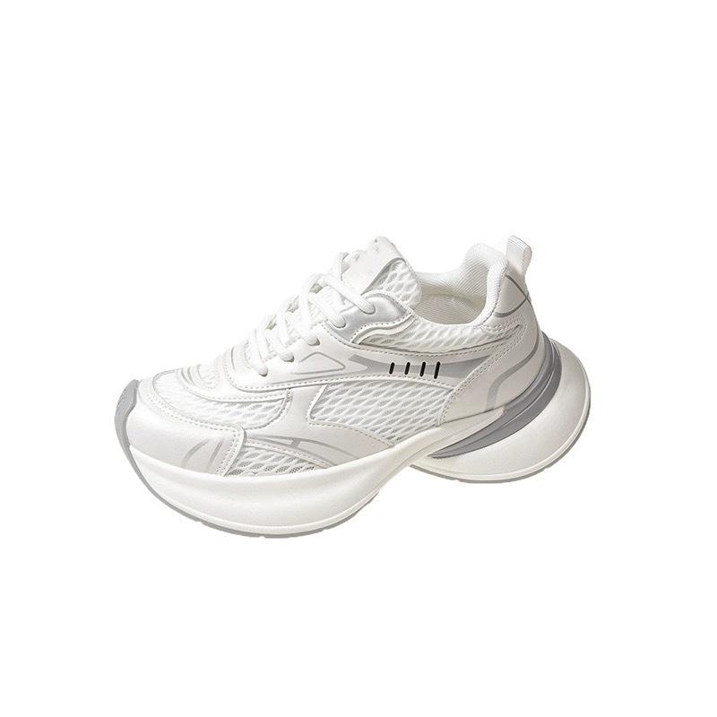 Trendy Shoes Platform Dad Shoes Women's 2025 New Spring and Autumn Mesh Breathable Lightweight Soft Sole Casual Sports Shoes