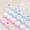 1 set mini-stämplar för planerare 6 designer Självfärgande stämplar Söta plaststämplar för dagbokföring Scrapbooking Planerare DIY-hantverk
