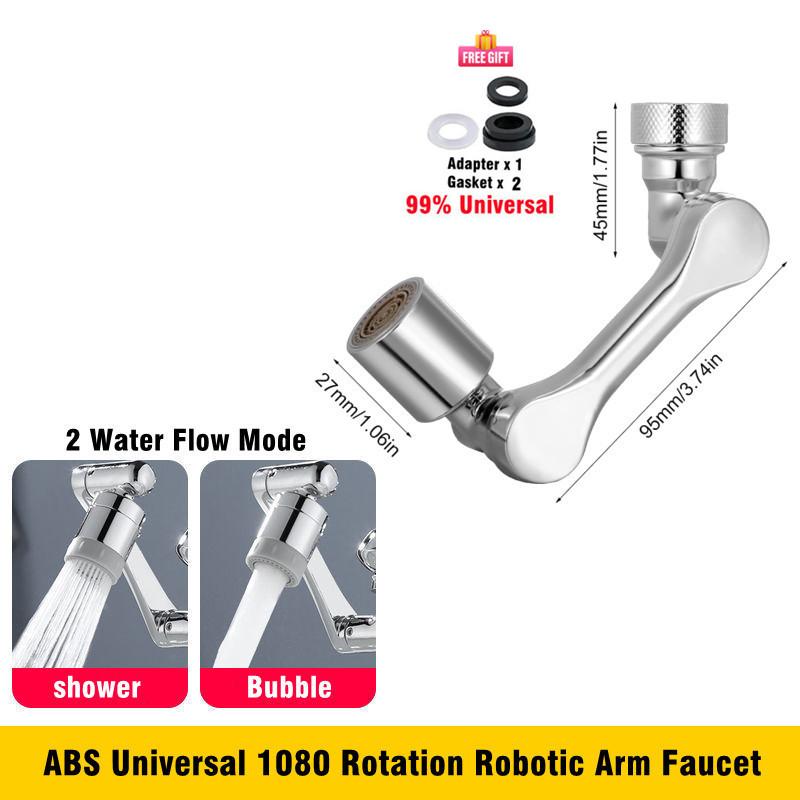 99 % Universal 1080° roterbar forlengerkranlufter Robotarm Plastsprut for kjøkkenservantkraner Boblemunnstykke