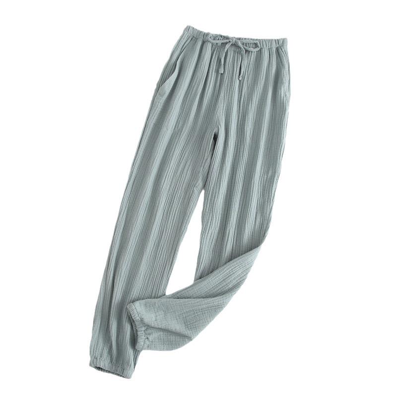 Unisex Cotton Gauze Pajama Pants - Soft, Simple, Plus Size, Perfect for Spring & Summer
