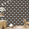 Rainbows and Butterflies Boho Wallpaper Turquoise, Graphite and Brown 50x1000