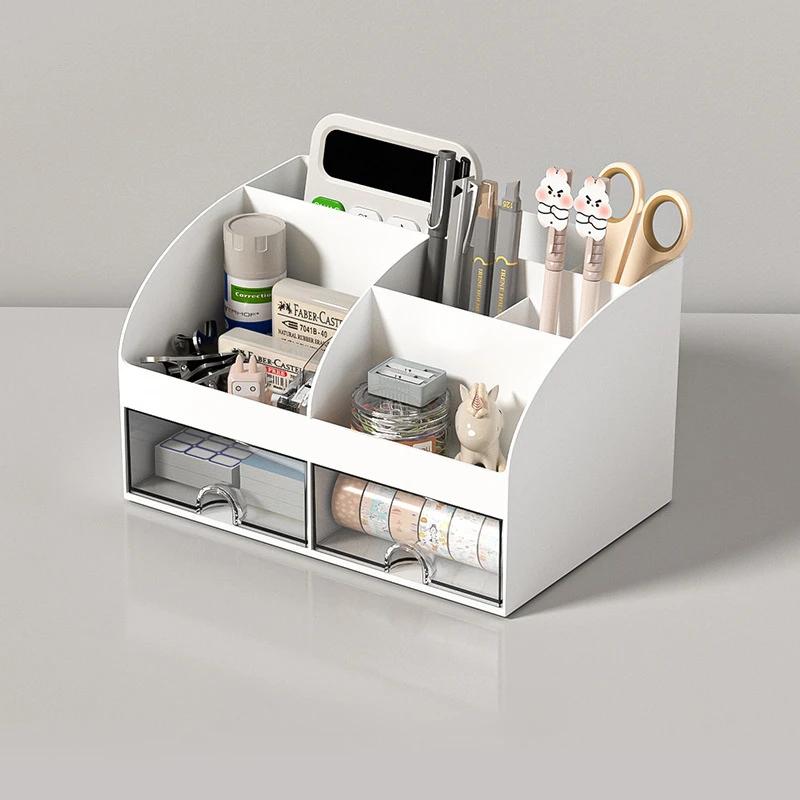 Office Desktop Storage Box Organizer Transparent Small Drawer Storage Cabinet Student Desk Stationery Sundries Organizer Boxes