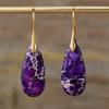 1 Pair New Bohemian Holiday Earrings Emperor Stone Water Drop Pendant Earrings Light Luxury Design Earrings