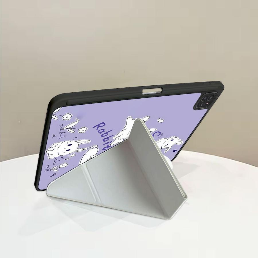 Purple And White Little Rabbit Tablet Case For iPad Mini 6 7 Air 4 5 M3 M2 1 2 M4 11inch Pro 2025 Pro 11th 10th 9th 8th 7th