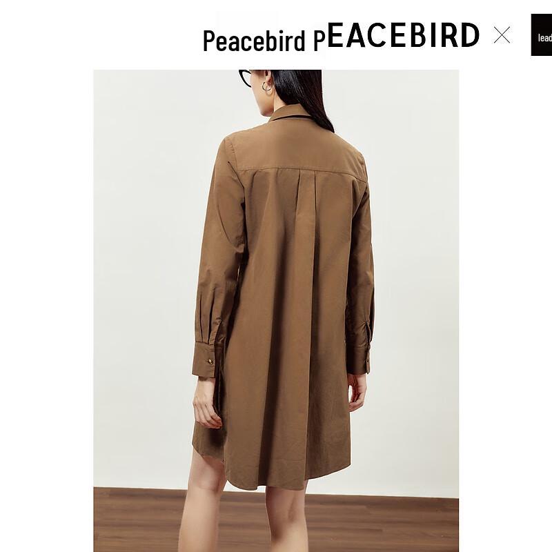 PEACEBIRD Women's A-Line Long Sleeve Shirt Dress