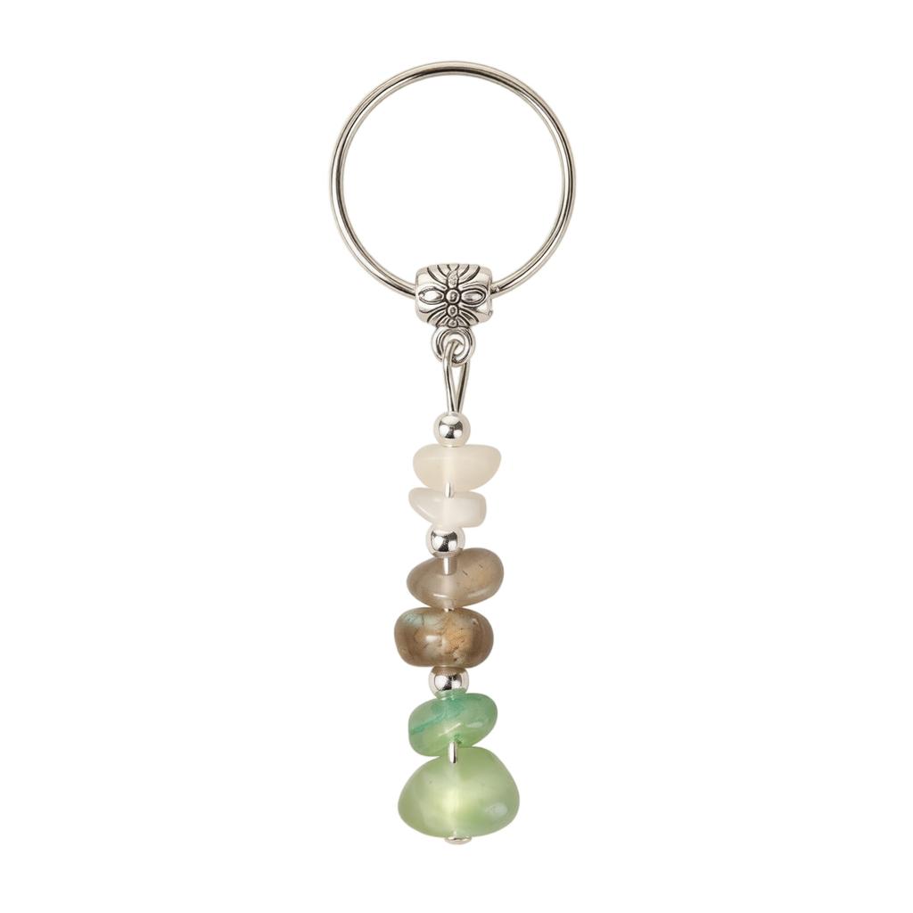Natural Keychain Gift for Men Women Gemstone Car Key with Split
