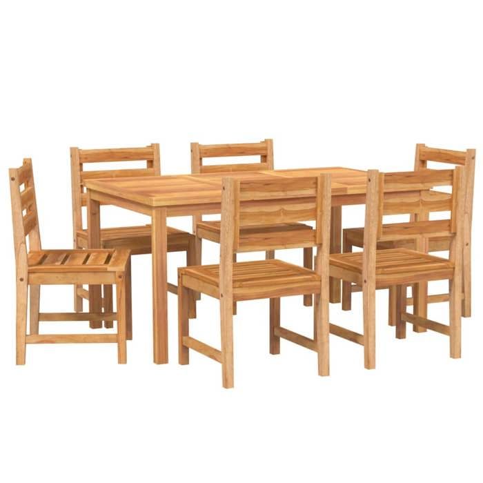 VidaXL Ensemble à manger de jardin 7 pcs Bois de teck solide, meubles de jardin, meubles d'extérieur, table et chaise de 3157186