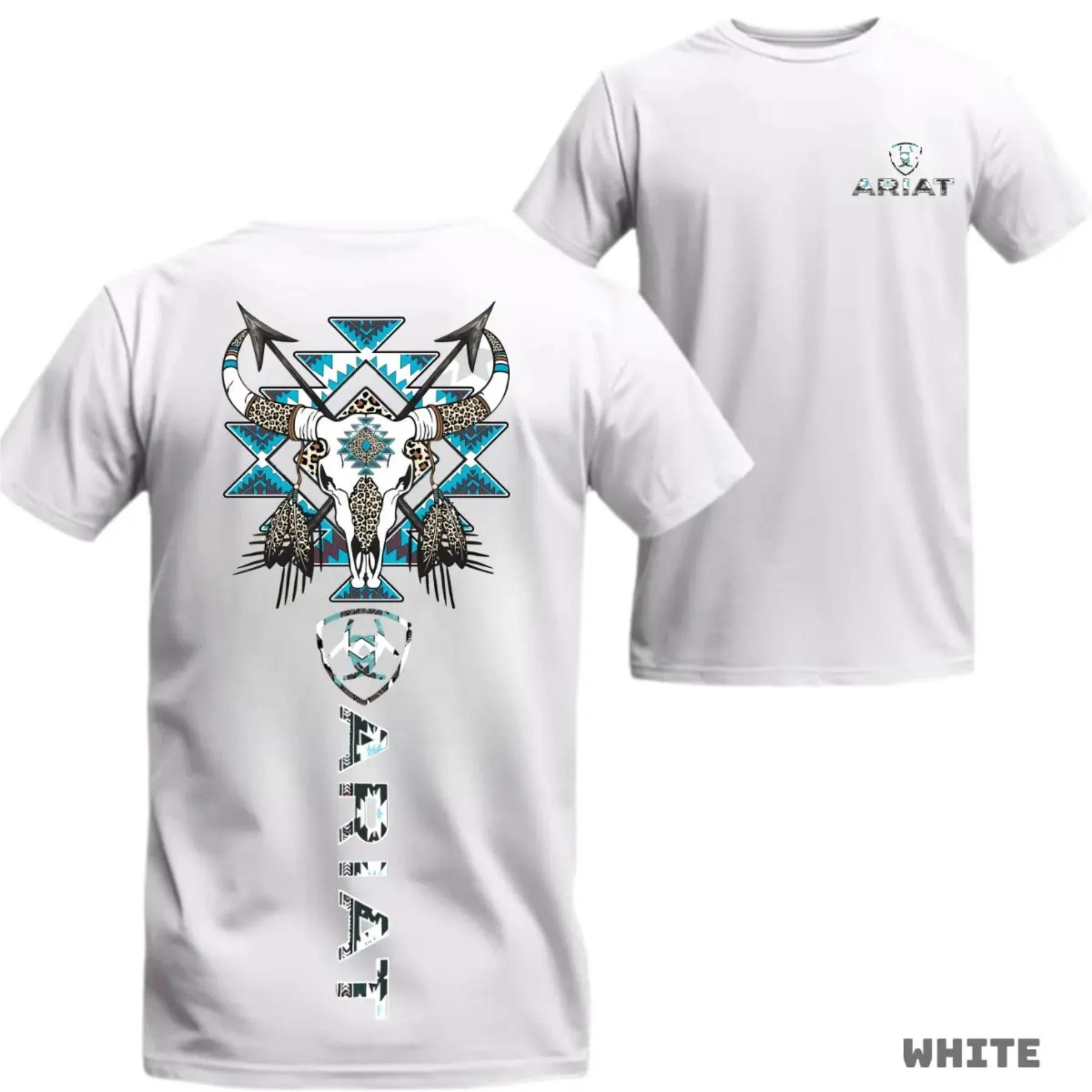 ZheXiong TEE Ariat Western T-shirt Grafisch Katoenen T-shirt Unisex Zomer Korte Mouw Mode Merk T-shirt Luxe Casual Vintage Retro Tops L