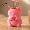 Small Animal Succulent Planter 3D Printed Cat Vase Cute Smiling with Heart‑Hand Gesture Flower Holder Whimsical Studio Display Props Shaped