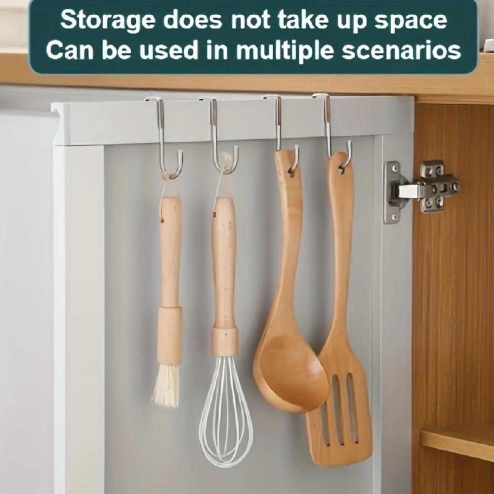 1/2/4 Stück Edelstahl Nachttischschranktürhaken, Wohnheim Doppelhaken, S-Haken, Hinter der Tür Kleider aufhängen Badezimmer Küchenaufhänger