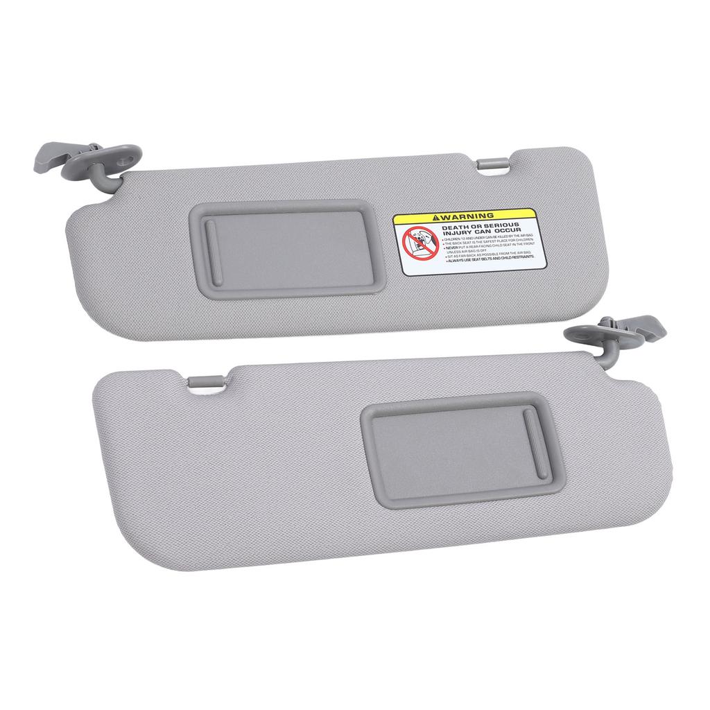 1 Pair Sun Visor 85210‑2V130‑TX Sturdy Grey Sun Shielding Visor Board with Makeup Mirror for Veloste