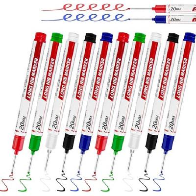 10 Pcs Long Head Deep Hole Marker - Long Nib Marker, Multi-purpose Deep Hole