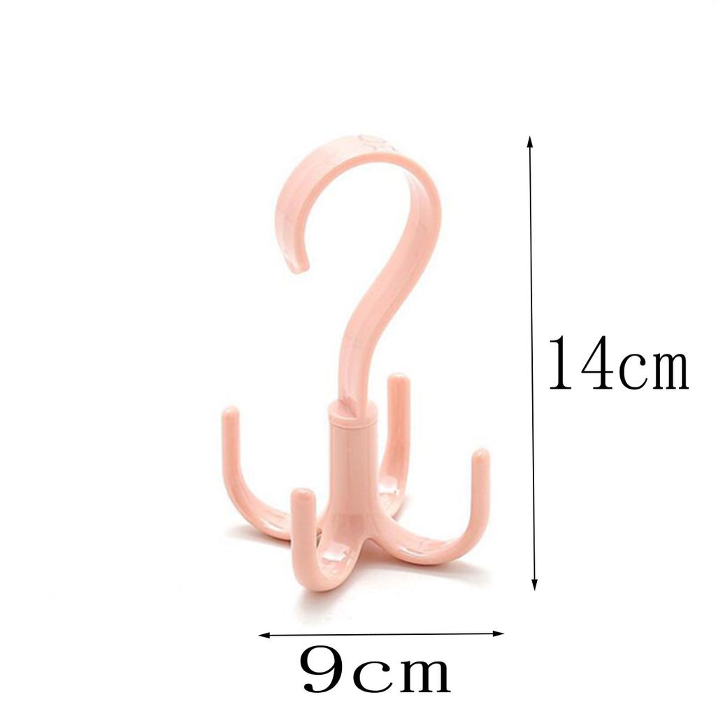 3PCS Creative Multifunctional Rotatable Four Claw Hooks Coat Hanging Bags Scarf Wardrobe Storage Hangers Doorway Hangers Bags