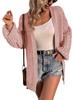 2023 Autumn and Winter New Medium and Long Knitted Sweater Jacket Women's Solid Color Lantern Sleeve European and American Sweater Women's Cardigan