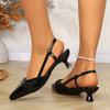 Belt Buckle Wrapped Toe Sandals Fashion Pointed Toe Shallow Mouth One Strap Non-Slip Stiletto Shoes