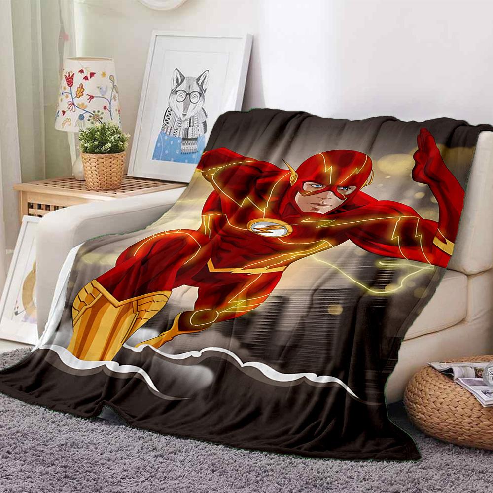 1pc Flash superhero Flannel Throw Blanket Soft, Warm & Cozy for Couch, Bed, Office, and Travel Versatile All Season Gift, Christmas present