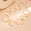 Salircon Vintage HollowOut Round Waist Chain Gold Color Metal Waist Chain Adjustable Oval Belly Chain Women Jewelry Accessories