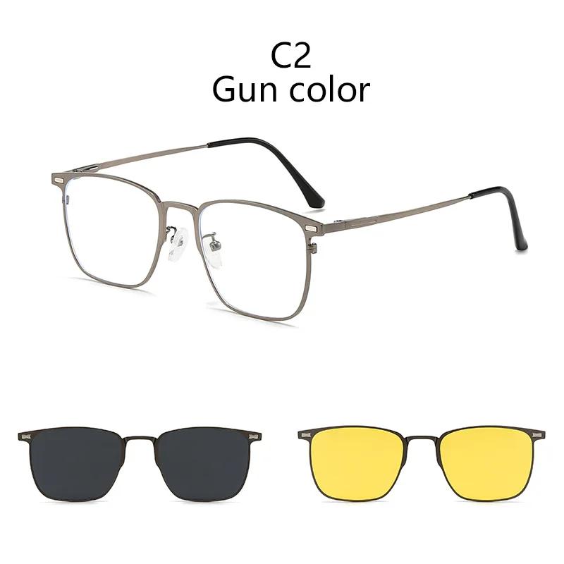 3 In 1 Polarized Magnetic Sunglasses Men Clip On Glasses Women Shade Driving Prescription Myopia Optic Frame No Diopter