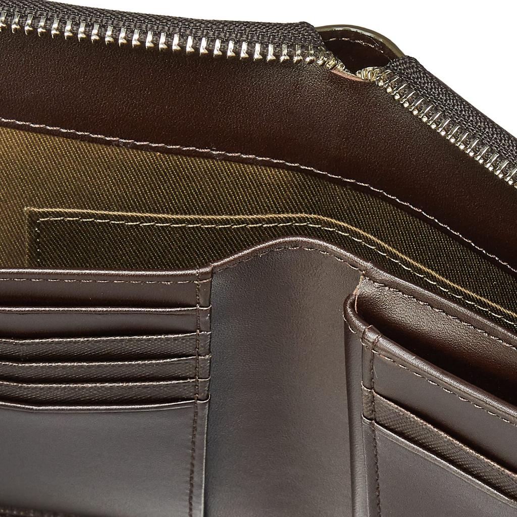 Katharine Hamnett London PRISM Bifold Premium Japanese Cow Prism Medium Round Dark Brown Wallet, Leather, Embossed, Size, Zipper,