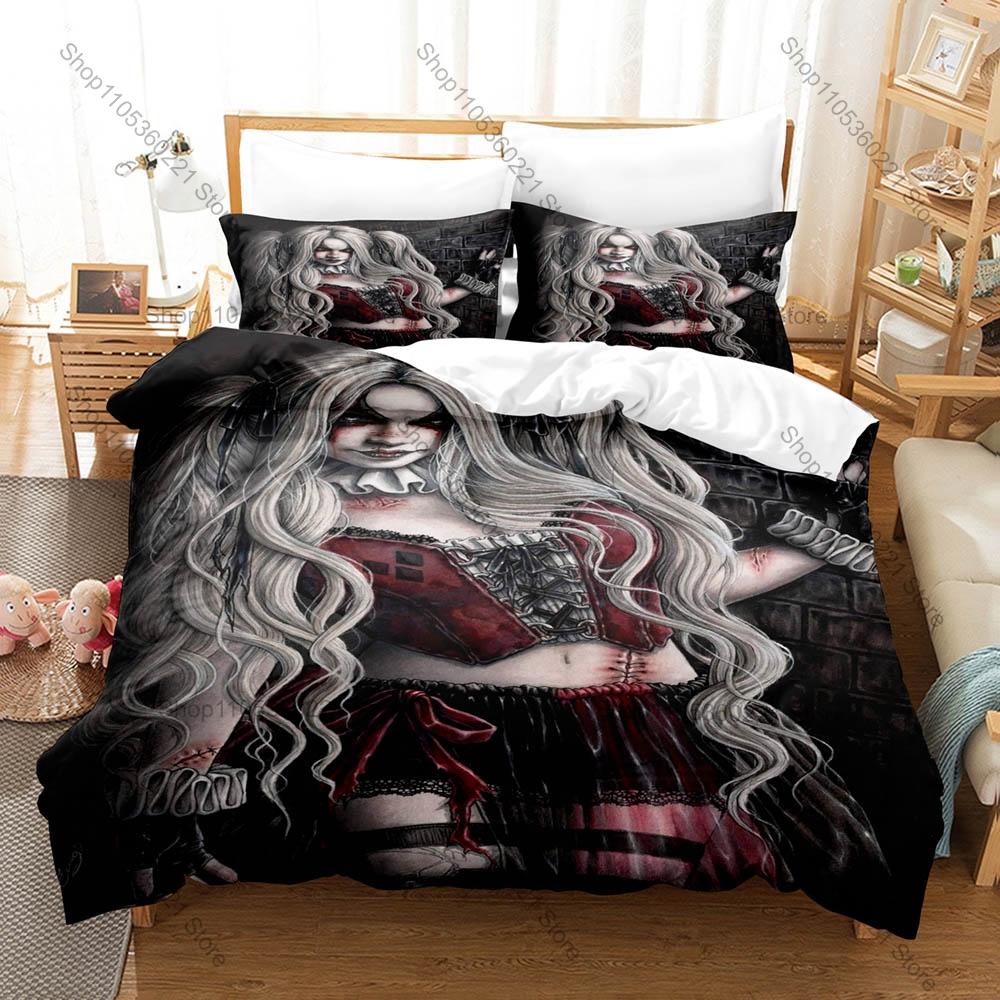 Witch Priestess Spirit Magic 3PCS Bedding Set Fantasy Print Duvet Cover Bed Sheet Pillowcase Soft Microfiber Gothic Style