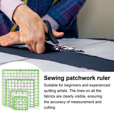 4Pcs Acrylic Quilting Ruler 4.5/6/9.5/12.5-Inch Square Fabric Cutting Patchwork Ruler with Clear