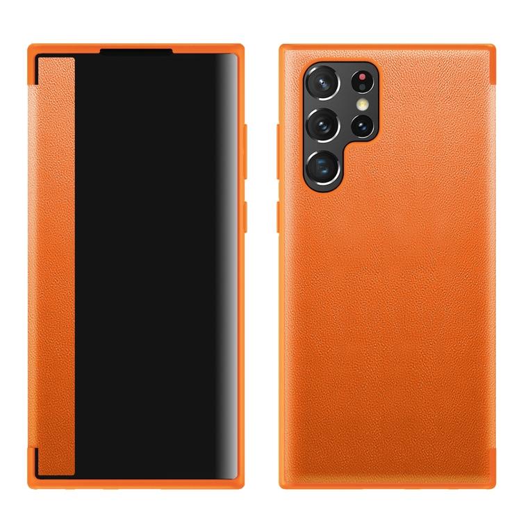 

For Samsung Galaxy S22 Ultra 5G Window View Leather Phone Case For Samsung Galaxy S22 Ultra 5G