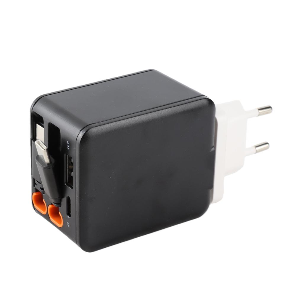 81W 4-in-1 Einziehbares Wandladegerät Reise-Ladegerät USB Typ C Schnellladegerät für Handys Laptops Kopfhörer Uhr