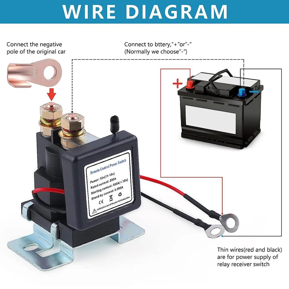 Remote Control Switch 12V 500A Battery Switch Relay Anti-Theft Quick Disconnect Cut Off Isolator Switch for Auto Car Truck