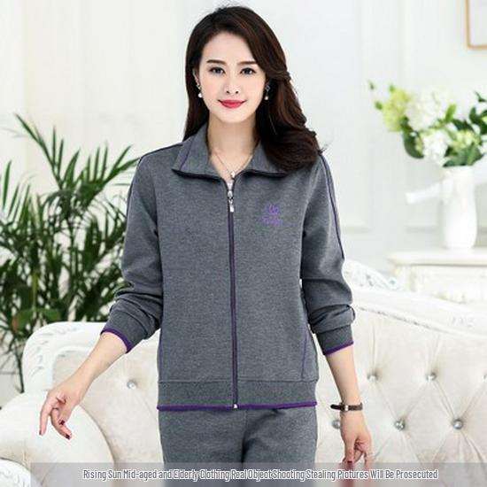 Sportbekleidungs-Set für Damen in Übergröße - Frühjahr/Herbst 2023, Zweiteiler mit langen Ärmeln für Mütter mittleren Alters und ältere Mütter