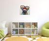 Fokenzary Handwritten Painting Wall Hanging Oil Painting Happy Glasses Frog Abstract Painting Modern Pop Art Perfect for Living Room and Bedroom