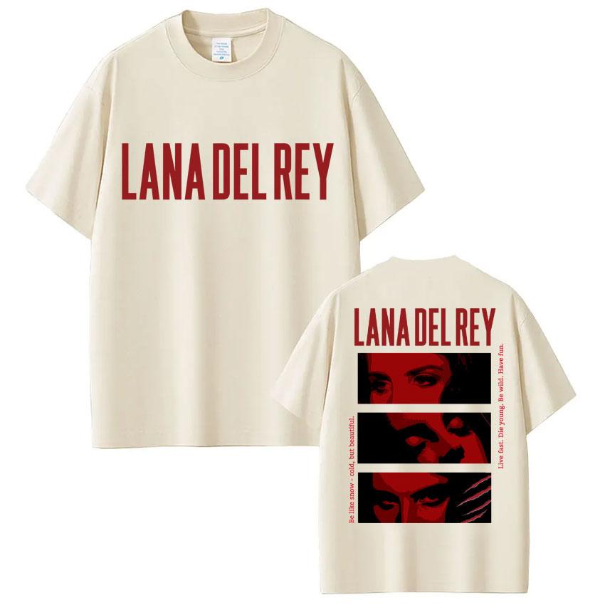 Sängerin Lana Del Rey Grafik T-Shirt Unisex Damen Mode Hip Hop 90er Vintage T-Shirts Übergroß Baumwolle Lässiges T-Shirt Y2k Streetwear