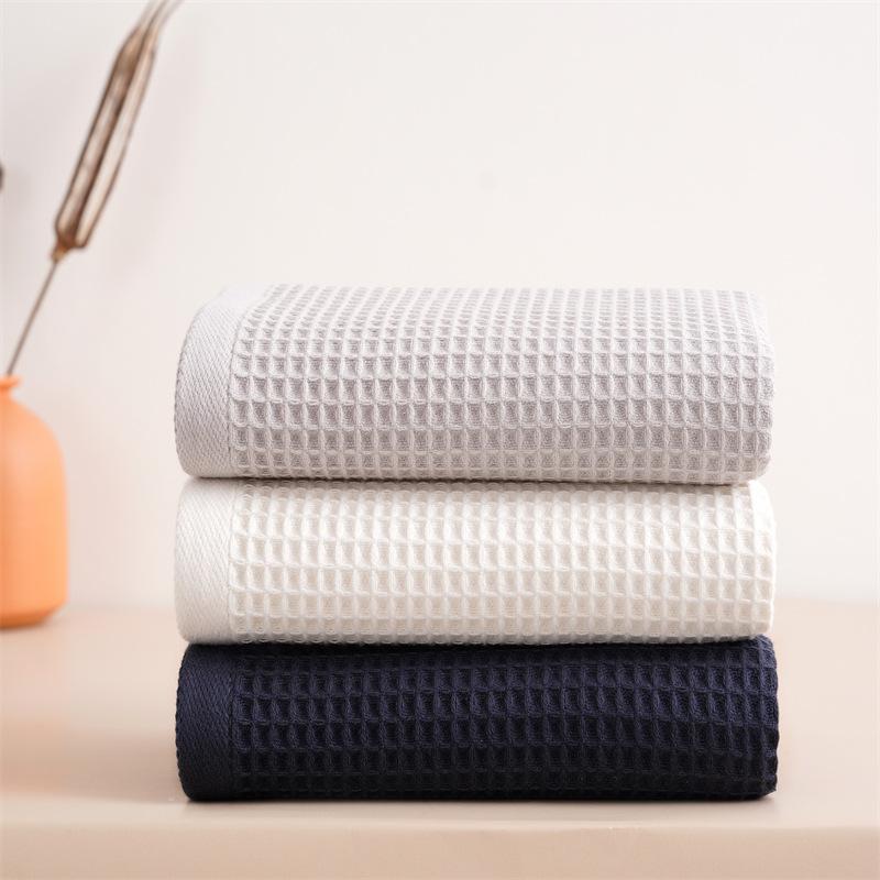 Gauze Japanese Jacquard Waffle Honeycomb Rectangle Adult Children's Bath Towel 100% Cotton Mesh Thickened Easy Dry Spot