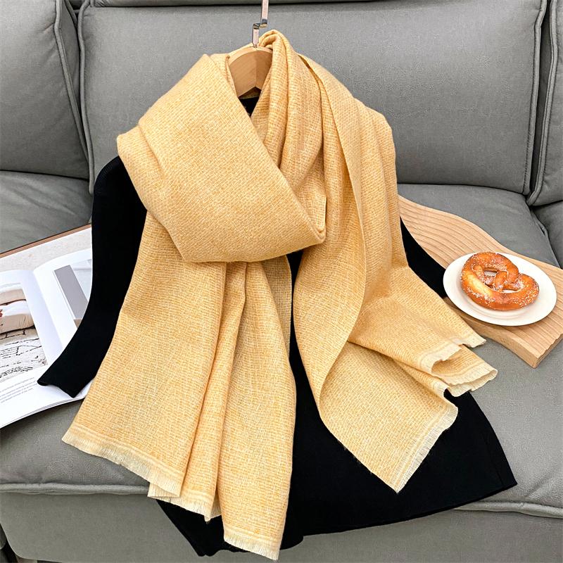 Women Winter Warm Luxury Imitation Cashmere Scarves Solid color Fashion Shawl Wrap Ladies Blanket Foulard Pashmina Bandana Scra
