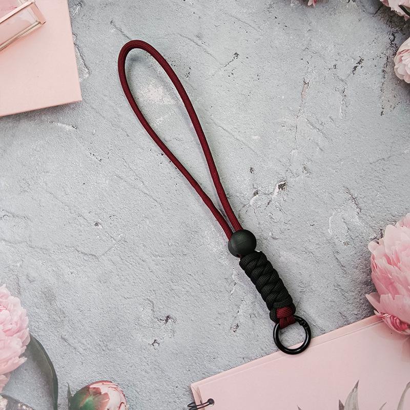 Colorblock Knotted Phone Lanyard: Creative Short Woven, Detachable, Anti-Lost Keychain Strap for Phone Cases