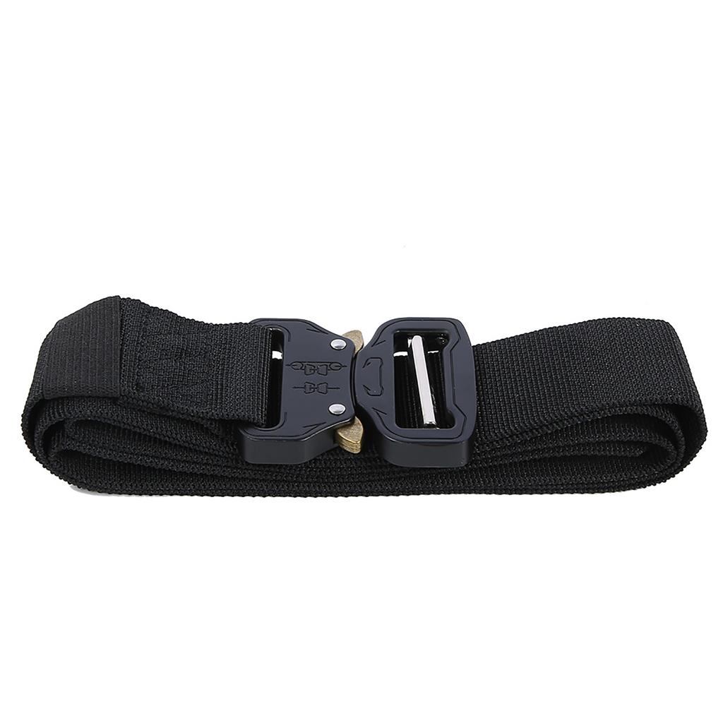 Outdoor Multi Function Military Training Nylon Buckle Belt Strap Men Waistband 3.8x125cm(Black )