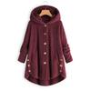 Women's Casual Fashion Button Plush Irregular Solid Color Long Sleeve Jacket