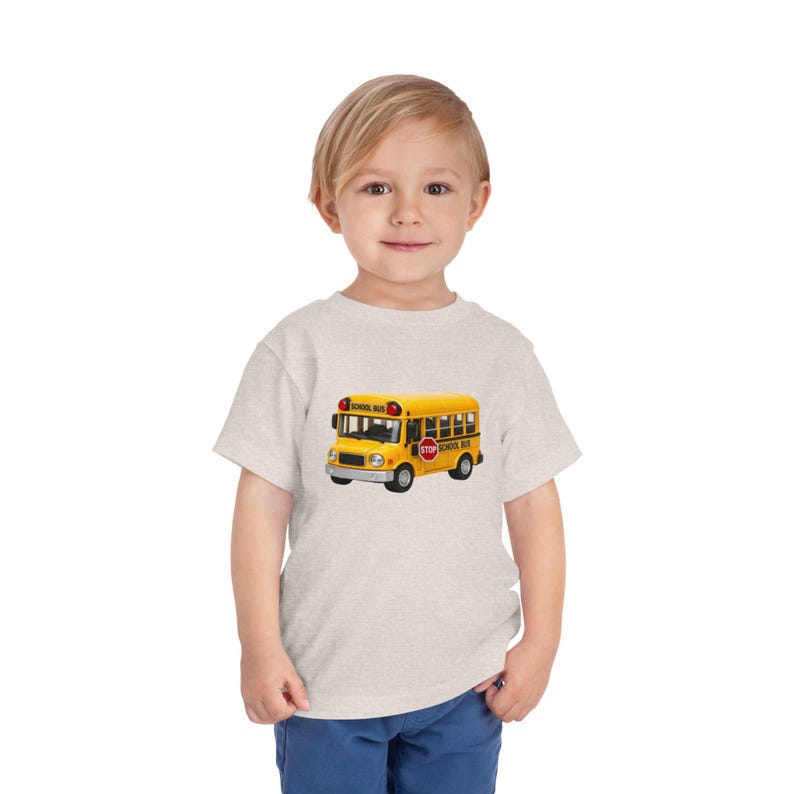 Toddler School Bus Tee: Soft Cotton, Lightweight Playwear 100