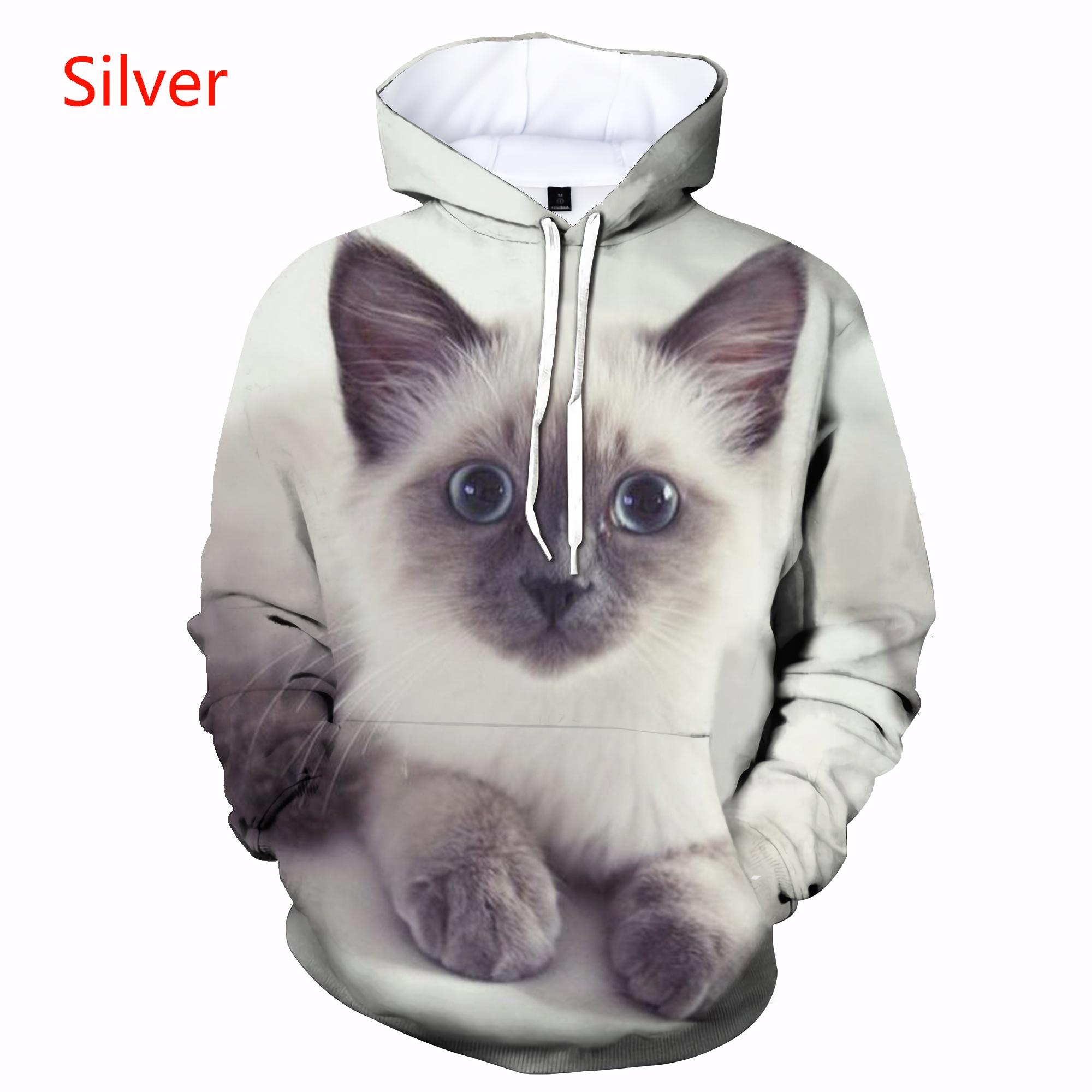 

Толстовка с принтом кота в виде пары 3D, толстовки с капюшоном с принтом кота, модные повседневные толстовки с капюшоном с рисунком кота для женщин и мужчин 3XL