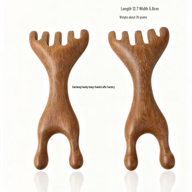 Sandalwood Meridian Massage Comb - Natural Health Wood for Household Use