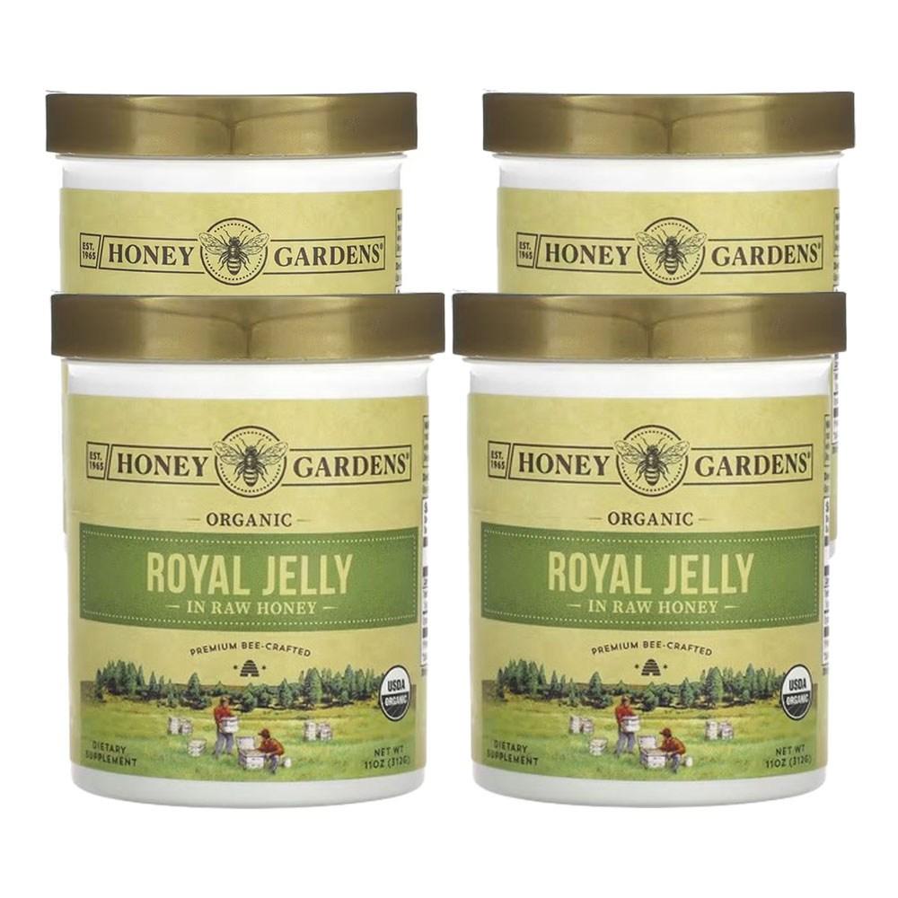 Honey Garden Organic Royal Jelly Unprocessed Honey 312 G 11 Oz 4 Pcs 312 G