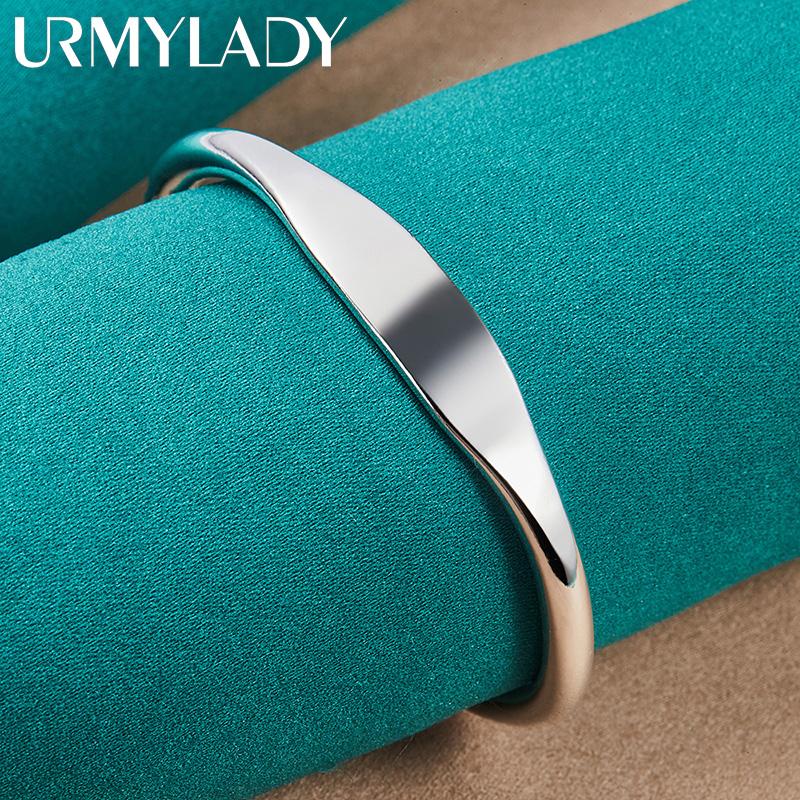 Bracciale rigido da donna in argento Sterling 925 placcato al