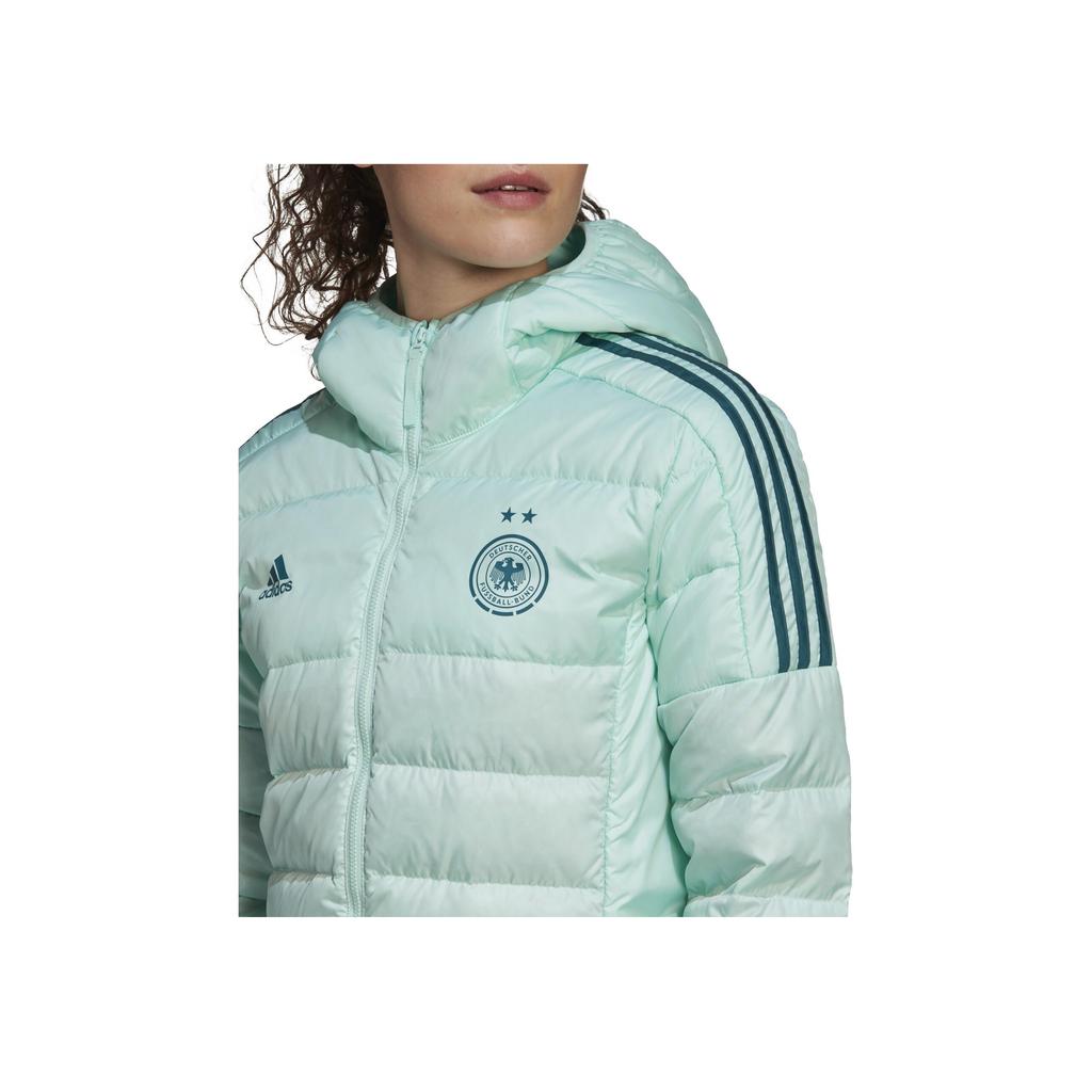 Adidas Performance Logo Fashion Versatile Hooded Duck Down Jacket Women Jackets Transparent-Mint Mystic-Green GK8642
