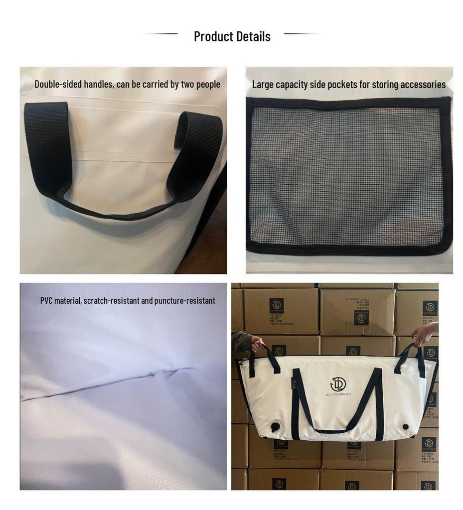 Portable Foldable Fishing Cooler Bag - Insulated & Large, Soft Sided for Tackle and Fish